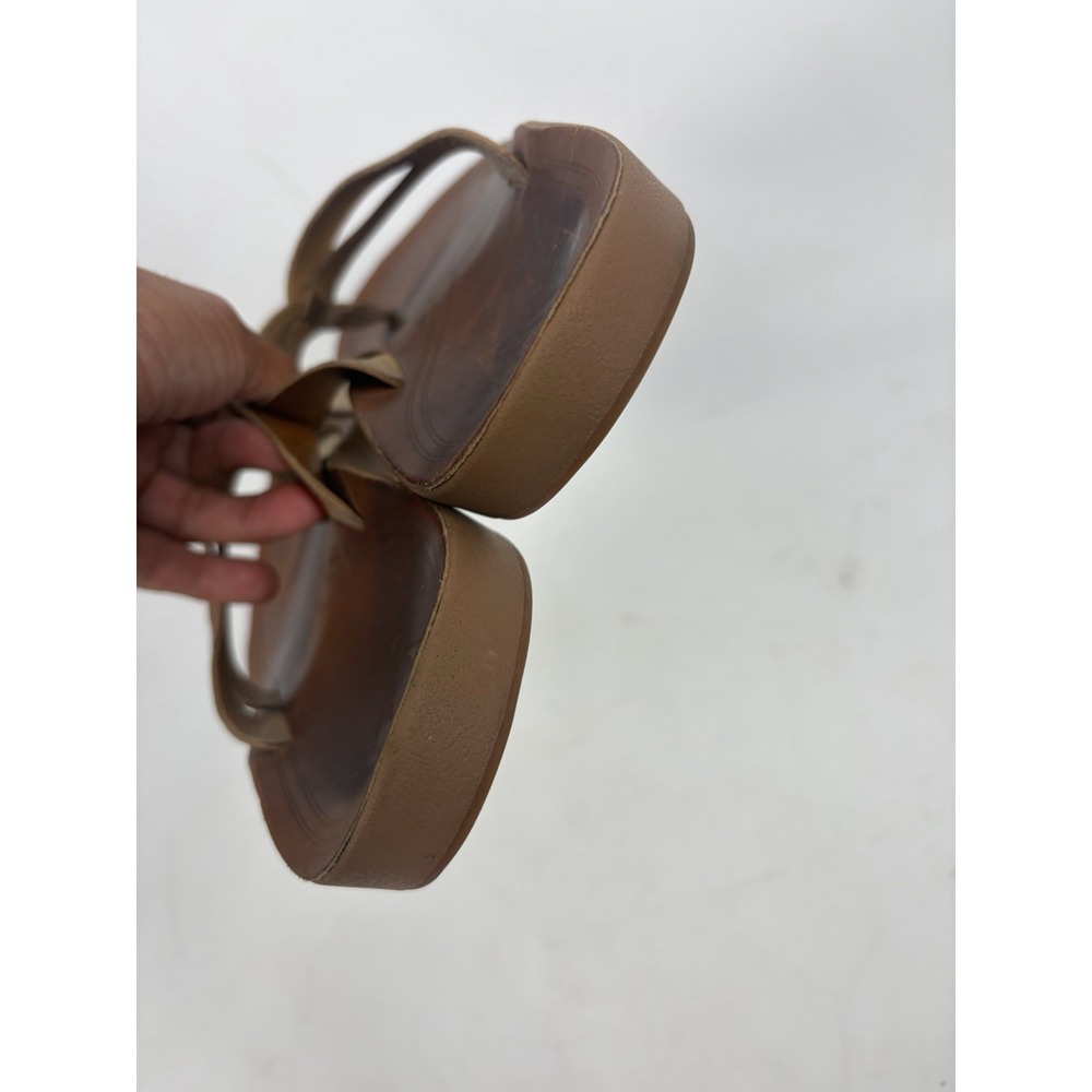 OluKai Kaekae Brown Leather Thong Slide In Sandals Womens Size 10 - Picture 5 of 10